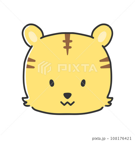 かわいいトラの顔のイラスト かわいいトラの顔のイラスト 108176421