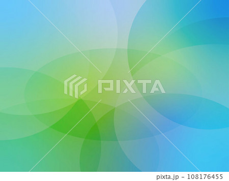 綺麗なグラデーション模様が重なる抽象背景素材_ブルー×グリーン 108176455