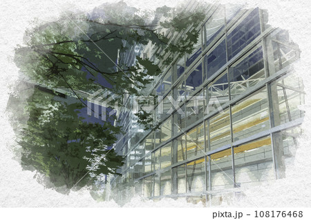 水彩画風 有楽町 東京国際フォーラム 東京都千代田区 水彩画風 有楽町 東京国際フォーラム 東京都千代田区 108176468