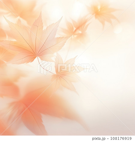 Beautiful autumn background with group of floating maple leaves in orange and yellow on blurred background. Beautiful autumn background with group of floating maple leaves in orange and yellow on blurred background. 108176919