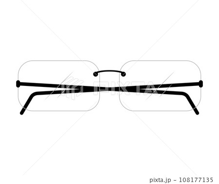 Mens rimless glasses with transparent lenses. Vector Illustration on white background. 108177135