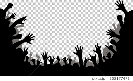 Silhouette of an excited audience at a live venue Silhouette of an excited audience at a live venue 108177471