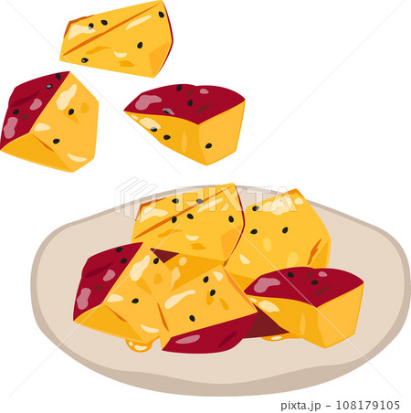 皿に盛った大学芋 108179105