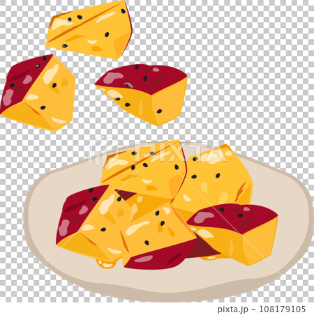 皿に盛った大学芋 108179105