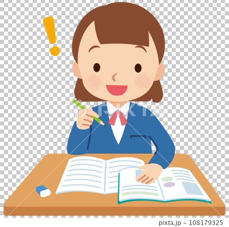 學習的學生「我明白了!」女孩、國中生、高中生 學習的學生「我明白了!」女孩、國中生、高中生 108179325
