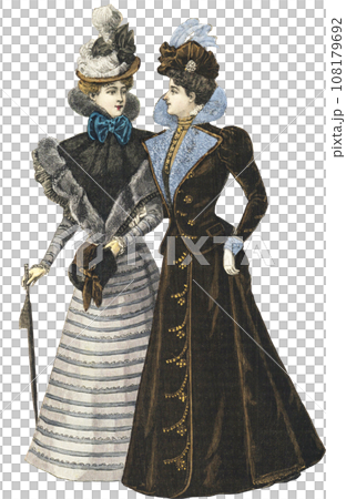 19th century europe woman illustration 108179692