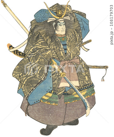 Kuniyoshi Ukiyo-e Tomomori Taira - Stock Illustration [108179703 