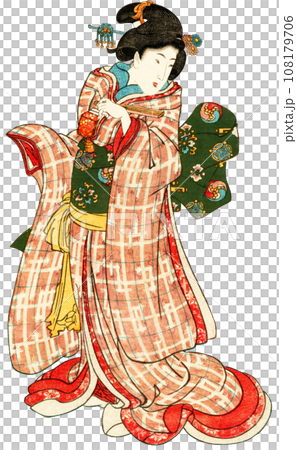 Ukiyo-e woman illustration 108179706