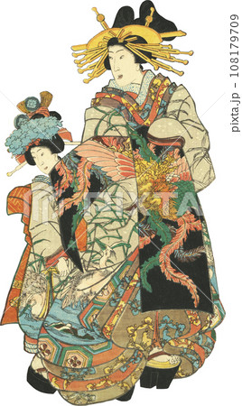 浮世絵 花魁 イラストのイラスト素材 [108179709] - PIXTA