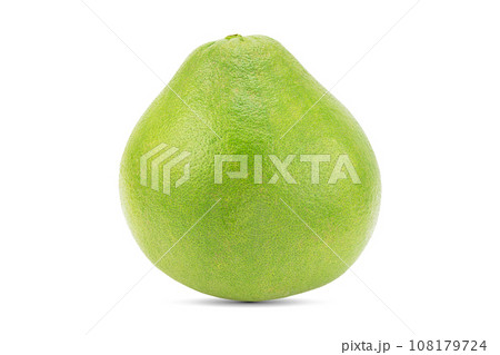 Whole fresh pomelo fruit on white bcakground with clipping path 108179724