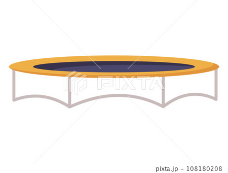 Jumping trampoline for children and adults. Indoor or outdoor fun, fitness jumping. Equipment acrobatic and gymnastic exercises. Vector illustration 108180208