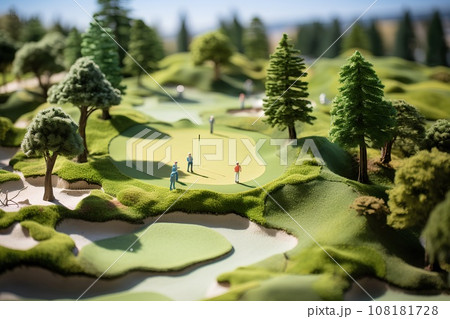 ゴルフ場(3D)ジオラマ ゴルフ場(3D)ジオラマ 108181728