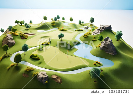 ゴルフ場(3D)ジオラマ ゴルフ場(3D)ジオラマ 108181733