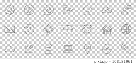 Icon set simple line vector background 108181961