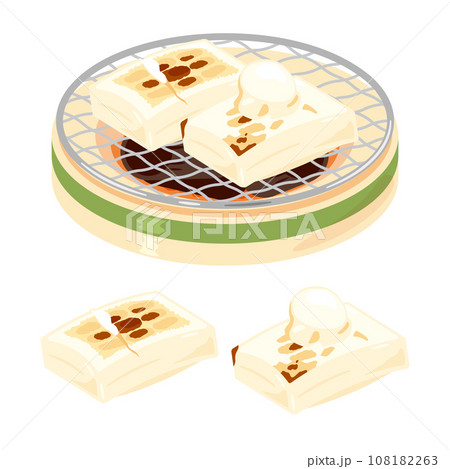 七輪と焼き餅のセット 108182263