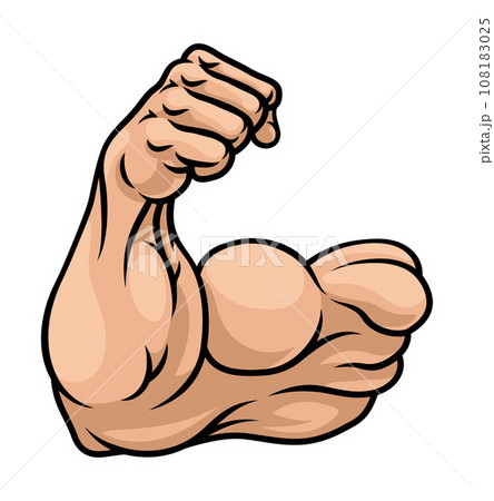 Strong Muscular Arm Bicep Muscle Cartoon Icon Strong Muscular Arm Bicep Muscle Cartoon Icon 108183025