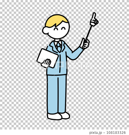 説明するスーツの男性のイラスト素材 [108183326] - PIXTA