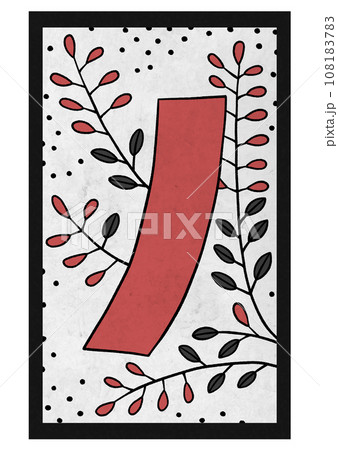 花札　萩に短冊 108183783