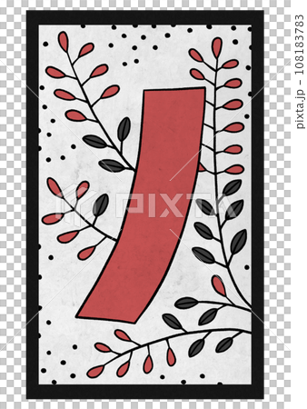 花札　萩に短冊 108183783