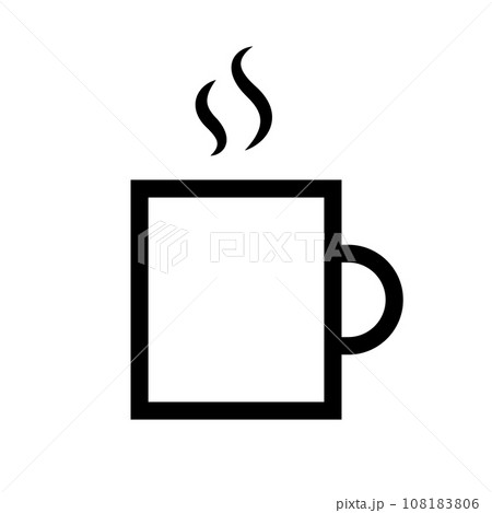 シンプルなマグカップと湯気のアイコン シンプルなマグカップと湯気のアイコン 108183806