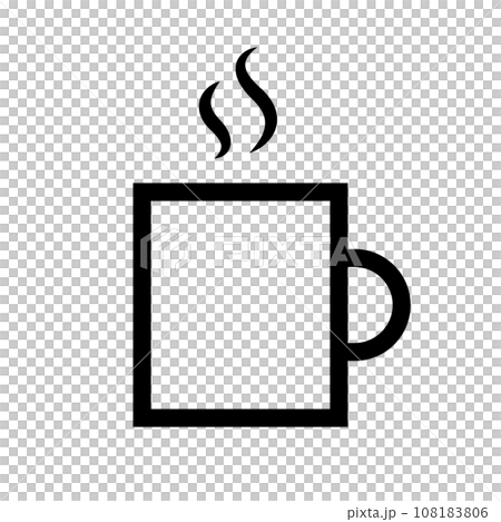シンプルなマグカップと湯気のアイコン シンプルなマグカップと湯気のアイコン 108183806