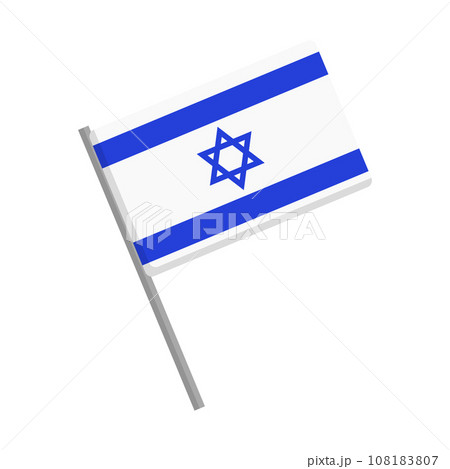 イスラエル国旗とポール 108183807