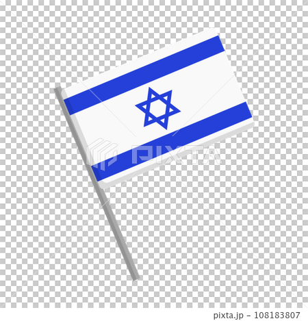 イスラエル国旗とポール 108183807