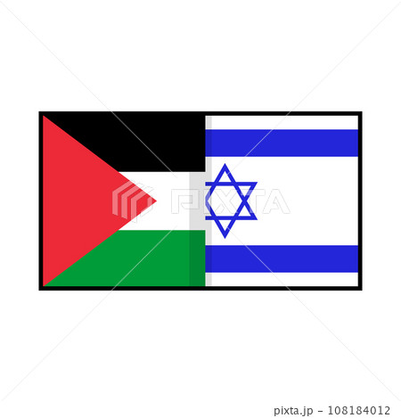 パレスチナ国旗とイスラエル国旗 パレスチナ国旗とイスラエル国旗 108184012