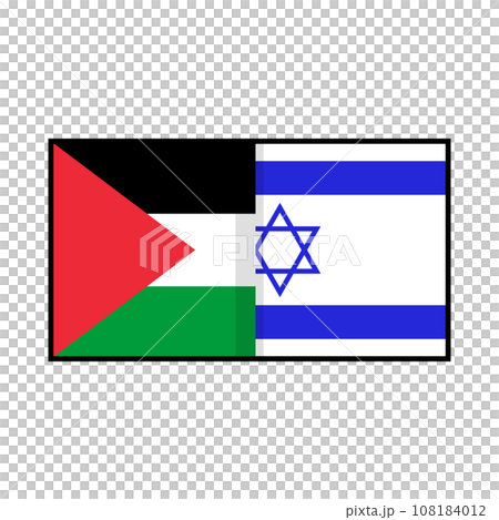 Palestinian flag and Israeli flag - Stock Illustration [108184012