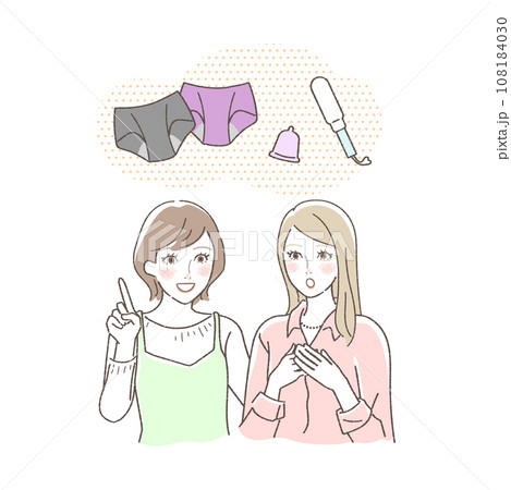 生理用品の話をする女性達のイラスト 108184030