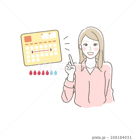 生理を管理する女性のイラスト 生理を管理する女性のイラスト 108184031