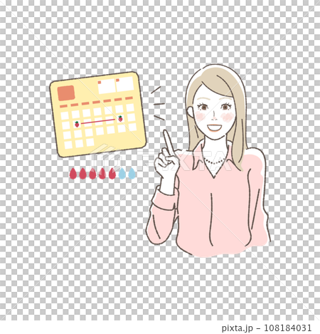 生理を管理する女性のイラスト 生理を管理する女性のイラスト 108184031