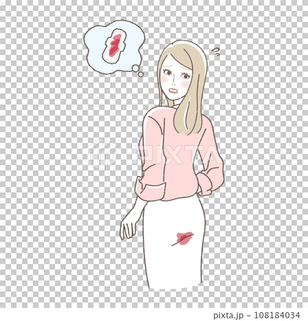一名婦女因月經而屁股髒的插圖 108184034