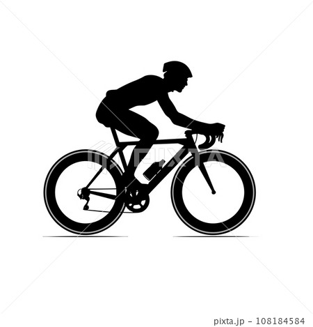 Biker black icon on white background. Biker silhouette 108184584