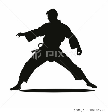 Martial art black icon on white background. Martial art silhouette 108184758
