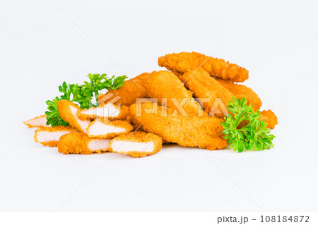 Breaded Chicken nuggets Fillet with salad on a White Background,food at home. Fast homemade food.Chicken breaded schnitzels. Breaded Chicken Inner Fillet, Chicken Breaded Raw Meat. Fast cooking. Breaded Chicken nuggets Fillet with salad on a White Background,food at home. Fast homemade food.Chicken breaded schnitzels. Breaded Chicken Inner Fillet, Chicken Breaded Raw Meat. Fast cooking. 108184872