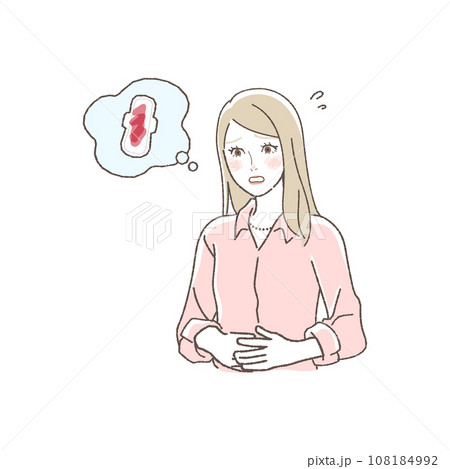 生理を心配する女性のイラスト 生理を心配する女性のイラスト 108184992