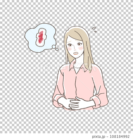 生理を心配する女性のイラスト 生理を心配する女性のイラスト 108184992