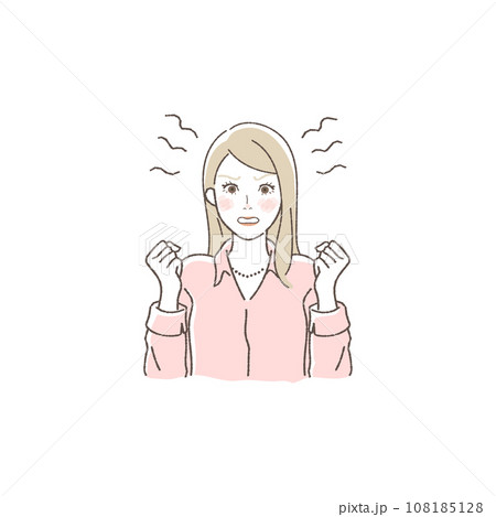 苛々する女性のイラスト 苛々する女性のイラスト 108185128