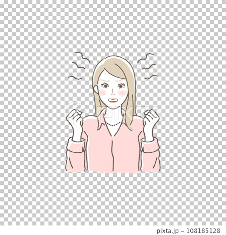 苛々する女性のイラスト 苛々する女性のイラスト 108185128