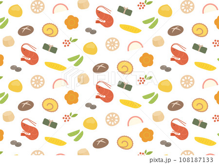 おせち料理の模様の壁紙 108187133
