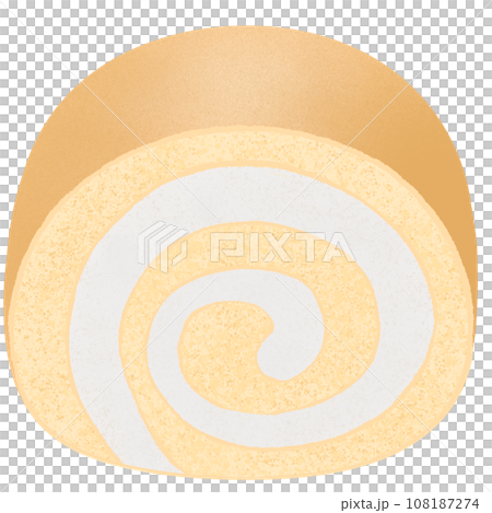 Roll cake filled with soft, thick cream. sliced Suitable for coffee shops and bakeries. Roll cake filled with soft, thick cream. sliced Suitable for coffee shops and bakeries. 108187274