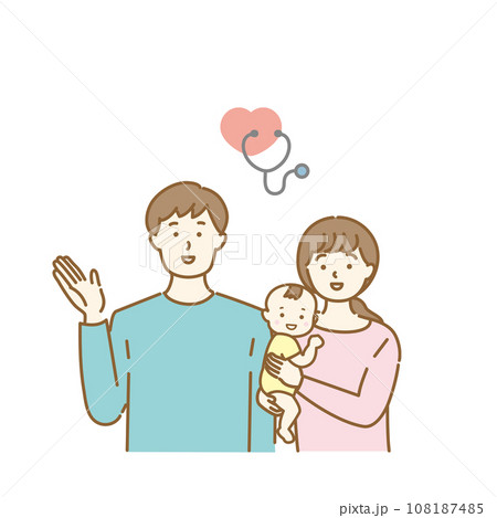 若い夫婦と医療のアイコンのイラスト素材 若い夫婦と医療のアイコンのイラスト素材 108187485