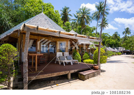 beachfront wooden house at resort 108188236