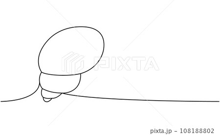Sea shell one line continuous drawing. Tropical underwater shell continuous one line illustration. Vector minimalist linear illustration. 108188802