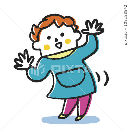 お尻を振り手を上下させてダンスする小さい子供 イラスト素材 お尻を振り手を上下させてダンスする小さい子供 イラスト素材 108188842