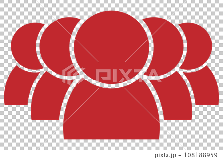 Simple person icon for multiple people red Simple person icon for multiple people red 108188959