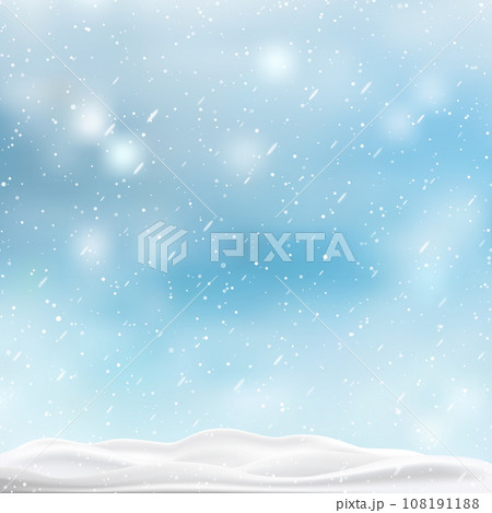 Christmas, Snowy background with falling snow, snowflakes, snowdrift for winter and new year holidays. Vector Christmas, Snowy background with falling snow, snowflakes, snowdrift for winter and new year holidays. Vector 108191188