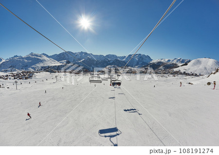 Ski lift at a ski resort 108191274