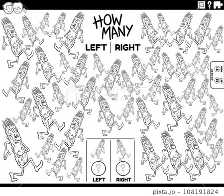 counting left and right pictures of cartoon ear of grain coloring page 108191824